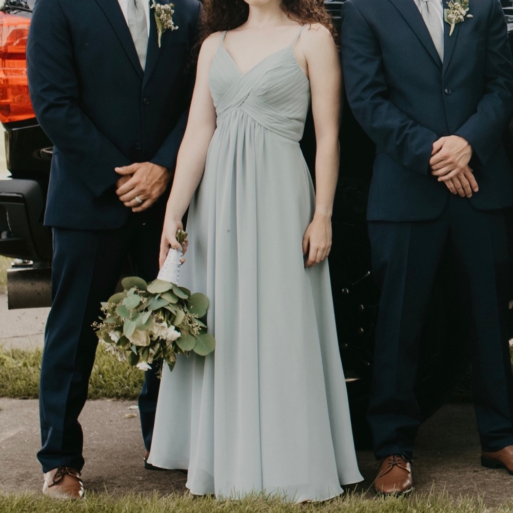 Azazie Shannon Dress in Dolphin Grey